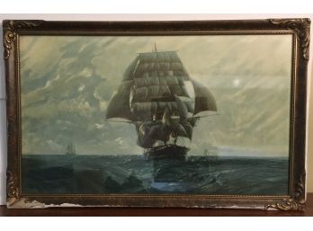 Antique Clipper Ship Print 1927 GG Reymaud