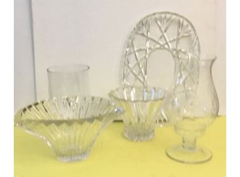 Etched Crystal & Glass Lot (5)