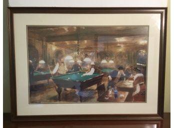 Jean Biraud Print,  Men Playing Pool