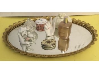 Vintage Vanity OvalTray & Vanity Items