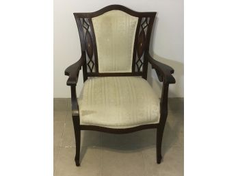 Antique MOP Inlay Mahogany Arm Chair