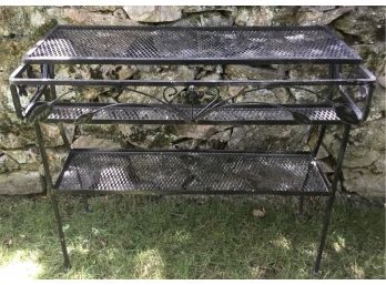 Vintage Wrought Iron, Metal Black Two Tier Rack