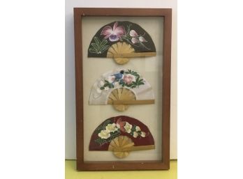 Fantastic Colorful Fans In Shadow Box Hanging