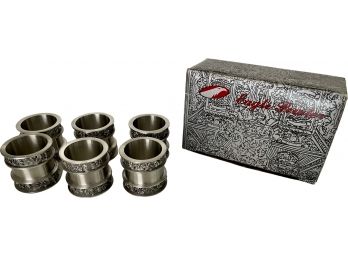 Pewter Napkin Rings - Set Of 6