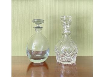 Two Vintage Crystal Liquor Decanters