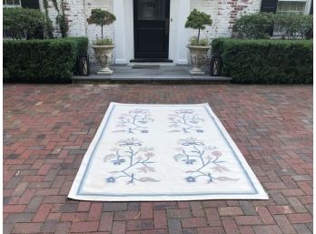 5 X 8 Dhurrie Rug - Off White, Pink, Blue