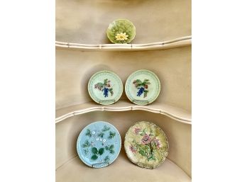 Beautiful Collection Of Vintage & Antique Majolica Plates - 5 Count