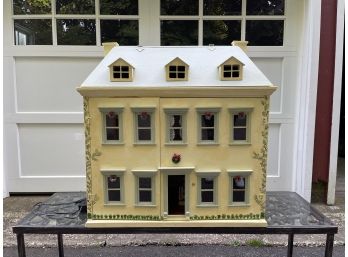 Vintage Hand Crafted Georgian Electrified 3 Story Dollhouse