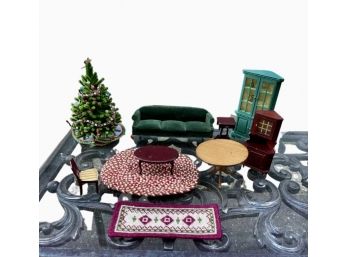 Miscellaneous Dollhouse Furniture, Xmas Tree & Rugs