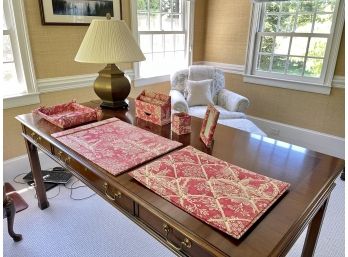 Pierre Deux La Declaration Rose Toile 6 Piece Desk Set