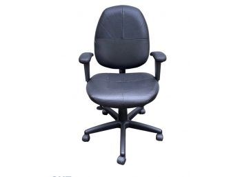 Leather Swivel Desk Chair - Black