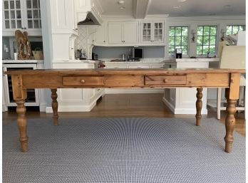 Custom Made Classic Country Farmhouse Dining Table W Two Storage Drawers