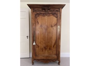 Fabulous Antique French Hand Carved  Bonnetiere Single Doored Armoire