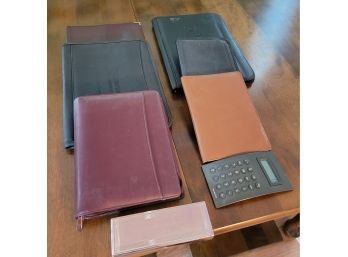 Leather Portfolio, Calculator And Fancy Pen