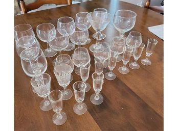 Assorted Glass Ware - Cordial, Wine, Etc