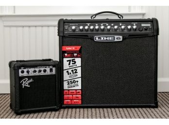 Two Guitar Amplifiers, Spider IV 75 Line 6 & Rogue G-10
