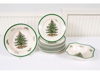 Spode [England] 'Christmas Tree' Pattern Partial Dinner Set