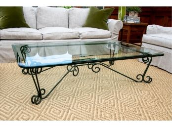 Glass And Iron Coffee Table
