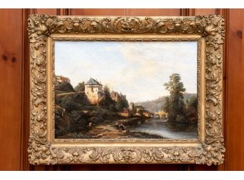19th Century Oil On Canvas Of European Coastal Landscape, Possibly Dutch