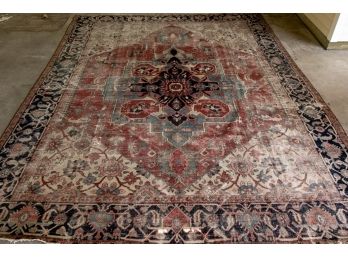 Semi-antique Handwoven Wool Area Rug, As-Is