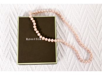 Ross And Simon Pink Cultured Pearl Necklace With 14K Gold Clasp