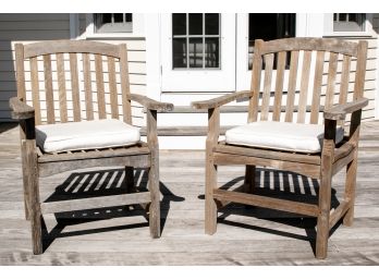 Pair Of Outdoor Designs Ltd. [Danbury, CT] Teak Armchairs