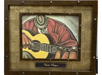 'Jazz Musician In New Orleans' By Cbabi Bayoc - Oil On Black Velvet