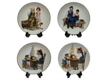 Set Of 4 Collectible Norman Rockwell Plates