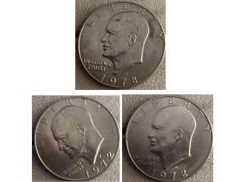 Trio Of Ike Half Dollars