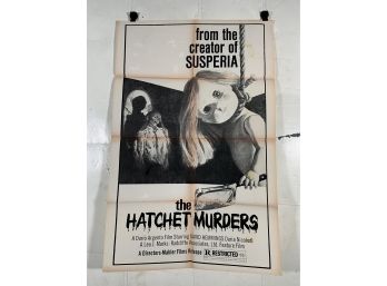 The Hatchet Murders 1975 Vintage Folded One Sheet Movie Poster