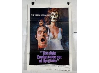 The Night Evelyn Came Out Of The Grave Vintage Folded One Sheet Movie Poster