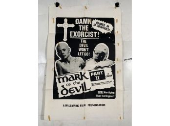 The Mark Of The Devil II 1973 Vintage Folded One Sheet Movie Poster