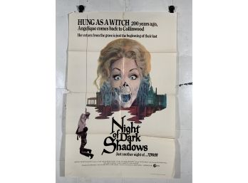 Night Of Dark Shadows 1971 Vintage Folded One Sheet Movie Poster