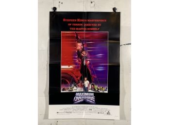 Maximum Overdrive 1986 Vintage Folded One Sheet Movie Poster