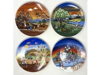 Vintage Barbara Furstenhofer Four Seasons Plates, Germany