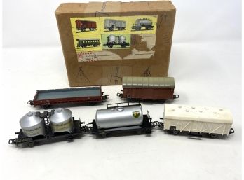 5 Vintage Freight Cars - H0 Scale Model Railway Collection By Marklin