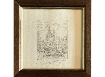 'Koln / Alto Market' Vintage Framed Lithograph, Pencil Signed And Numbered