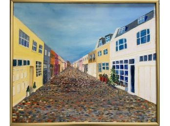 Original Framed Oil On Canvas Of Hyde Park Garden Mews, London