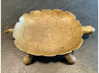 Unique Solid Brass Turtle Tray Or  Bowl- 12 Inches Long