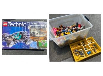 Lego Technic:  Turbo Command Set And Box Of Miscellaneous Lego  Pieces