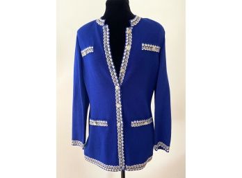 St John Evening Jacket With Embellished Trim, Size 4