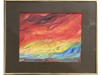 Vibrant Abstract Rainbow  Colored Original Painting By Gary Eisenberg