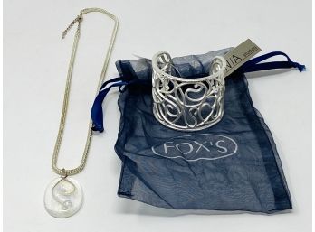 Pendant Necklace And Cuff Bracelet