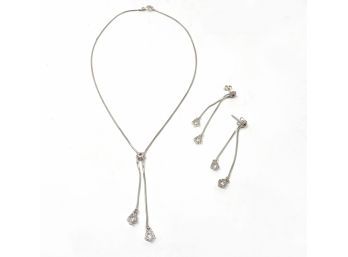 Sterling Silver Italy Necklace And Earring Set