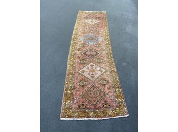 Vintage Runner Rug With Fringe