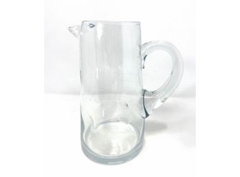 Midcentury Glass Pitcher With Pinched Sides