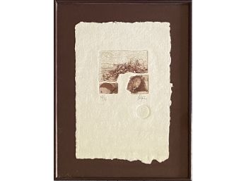 Unusual Etching With Embossed Seal, Pencil Signed And Numbered By Artist