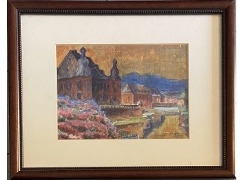 Original Impressionist Painting In Dark Wood Frame, Signed By Artist  F. Schumacher (2004)