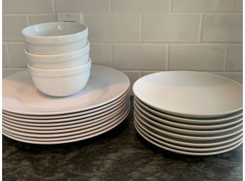 White Dishware - 20 Dinner Plates & Bowls (Some Isaac Mizrahi)