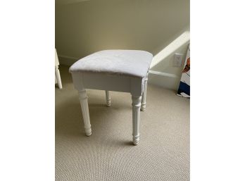 White Vanity Chair/ Stool With Cushion